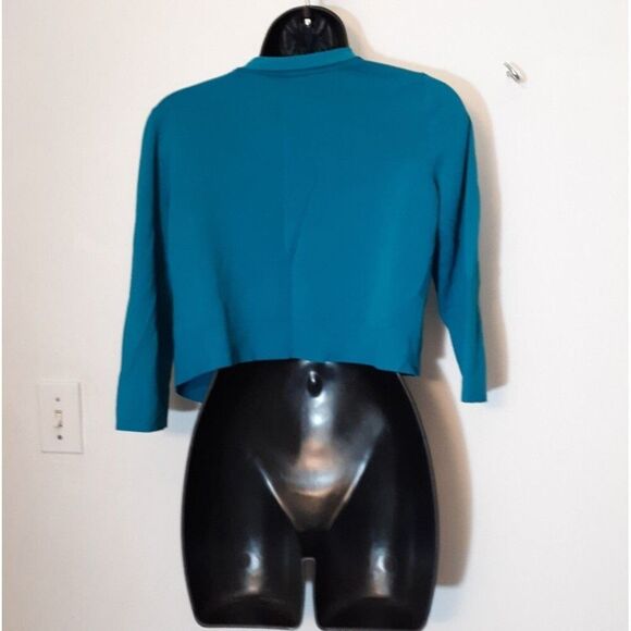 I.N. Studio blue cropped 3/4 sleeve cardigan - Picture 3 of 4